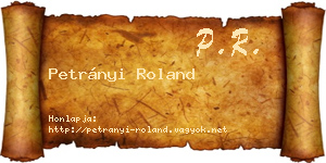 Petrányi Roland névjegykártya