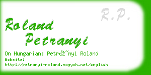 roland petranyi business card